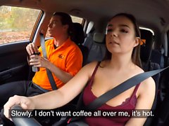 Fake Driving School Curvy brunette Sofia Lee