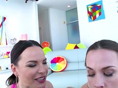 SWALLOWED Busty Chanel and Dana swallow it all