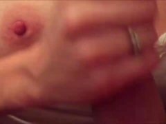 Cumming on her Big Milf Boobs - Homemade