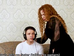 Gamer enjoys unplanned sex with his sexy mature woman