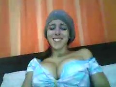 Brunette babe with big boobs gives strong blowjob and good f