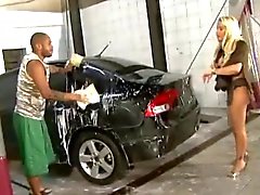 Busty Brazilian chick gets fucked at the car wash