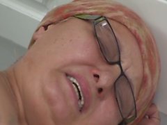 Nasty grandma turns into cum hungry whore for sweet young cock