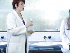 Lesbian Scientist Experiments with Pussy