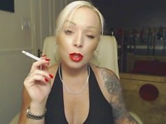 Dominant Blonde Jerk Off Countdown while smoking