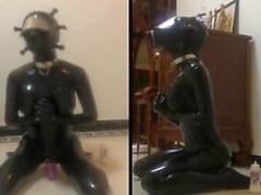 Sissy Nun in Latex doing her daily work of worshipping cock