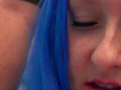 Ugly german blue hair stripper girl get anal fuck backstage