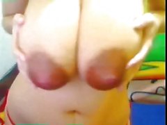 Big boobs dark nippled web cam girl, lactating (MrNo)