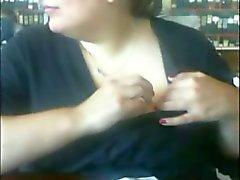 Horny Fat BBW coworker showing me her big Tits