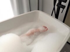 Yonia Plays In Her Bathtub