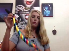 Big boobs webcam slut toys her asshole