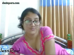 Indian wife with big tits horny solo cam action
