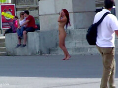Busty nude walk hd, public nude on street