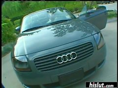 Black couple fucking on the hub of their car