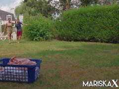 'MARISKAX French MILF Sandy Lou ass fucked outdoors'