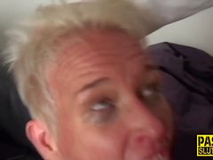 Mature face fucked sub