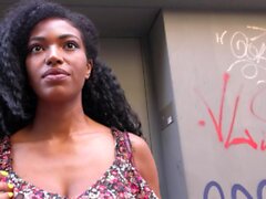 german scout - big saggy tits ebony tina fire pickup and sex