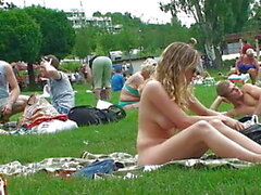 busty nice blonde naked in public - Sunporno
