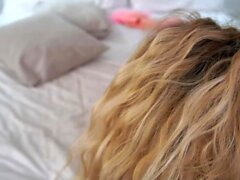 Orgasm of blonde Teen with big boobs