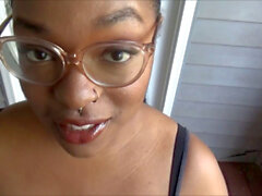 Ebony blowjob, ebony glasses, black glasses