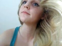 Busty blonde mature solo masturbation for webcam