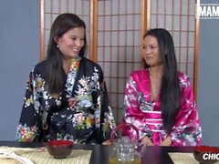 'MAMACITAZ - Asian Brunettes Miyuki Son And Lady Mae Have Sensual Lesbian Sex'